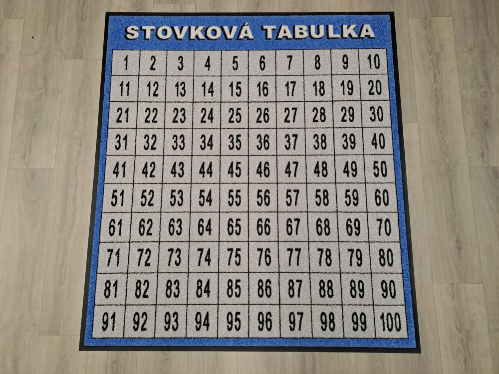 Didaktický koberec STOVKOVÁ TABULKA (modrý)